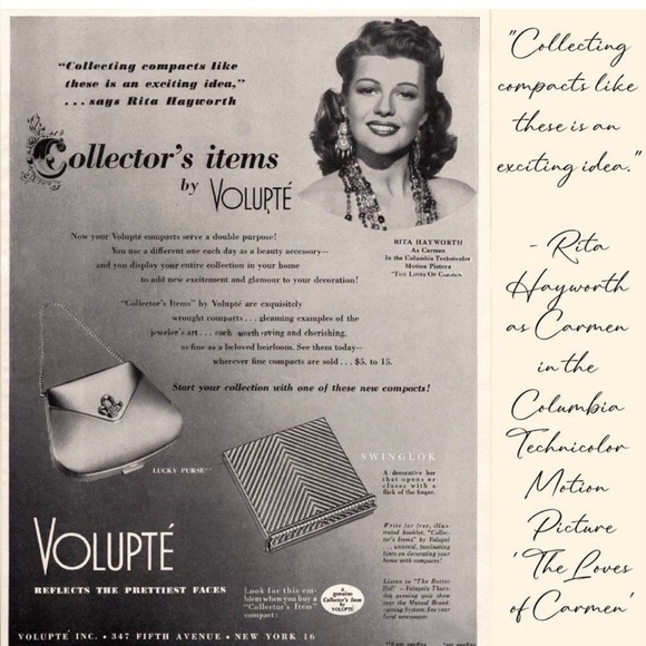 VOLUPTE Vintage Compact Makeup Purse Bag Organizer Lipstick Mirror Travel - Picture 5 of 14